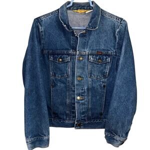 Vintage Rustler denim button front jacket Made in USA (size XL)